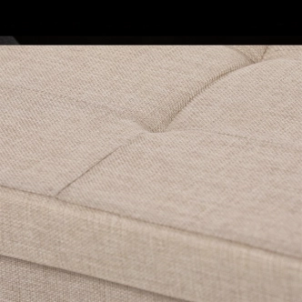 Taburet JORXERZAN s úložným prostorem, látka krémová