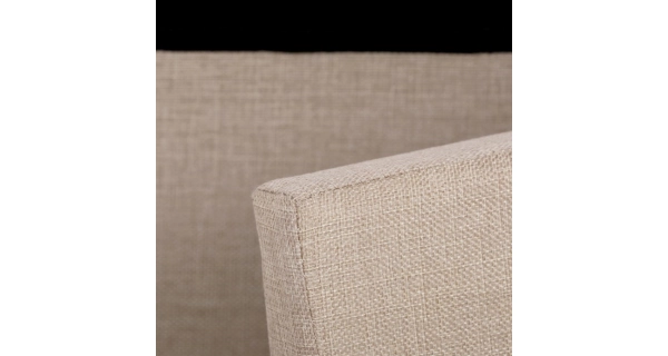 Taburet JORXERZAN s úložným prostorem, látka krémová