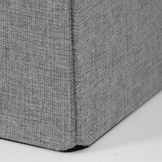 Taburet JORXERZAN s úložným prostorem, látka šedá