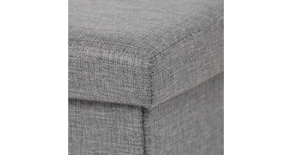 Taburet JORXERZAN s úložným prostorem, látka šedá