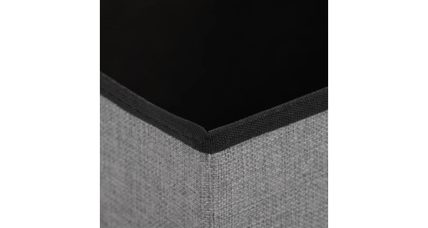 Taburet JORXERZAN s úložným prostorem, látka šedá