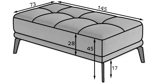 Taburet LITHOPS 27, černá látka