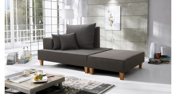 Taburet MORADO, šedohnědá