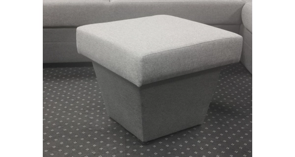 Taburet WILUNA, látka světle šedá/tmavě šedá