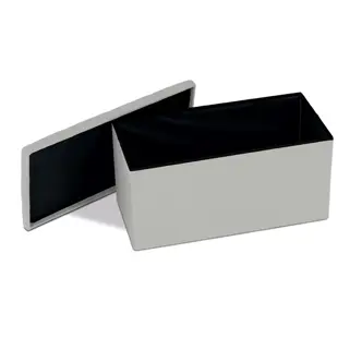 Taburet YORQUINKAL s úložným prostorem, krémová manšestrová látka