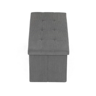 Taburet YORQUINKAL s úložným prostorem, šedá manšestrová látka