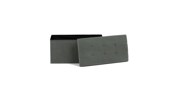 Taburet YORQUINKAL s úložným prostorem, zelená manšestrová látka