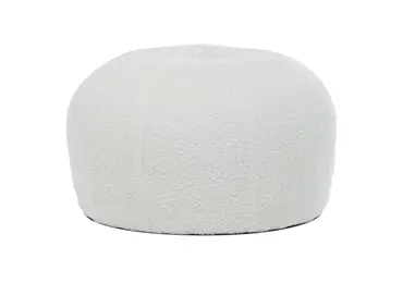 Taburet ZANMORJOR, bílá Bouclé látka