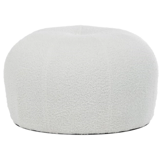 Taburet ZANMORJOR, bílá Bouclé látka