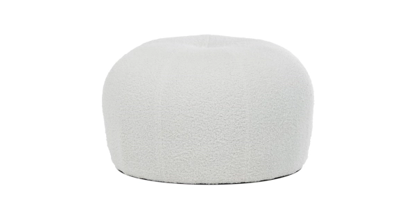 Taburet ZANMORJOR, bílá Bouclé látka