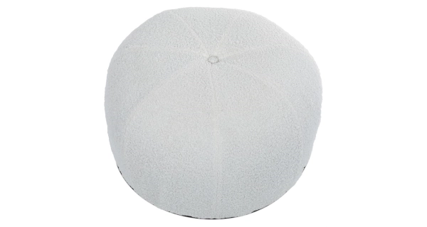 Taburet ZANMORJOR, bílá Bouclé látka
