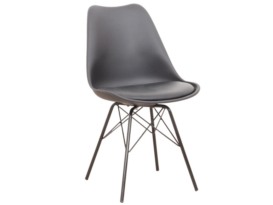 Levně Designová židle MEHETUER s extra měkkým sedadlem, černá ekokůže/černý plast