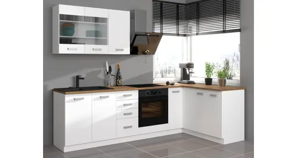 TAPANY, dolní skříňka 60 D 2F BB, korpus: bílá, dvířka: bílá perlička