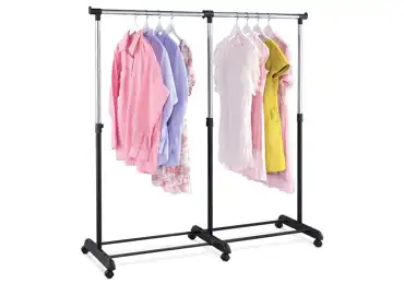 Teleskopický stojan na šaty HAYDEN, chrom / černá