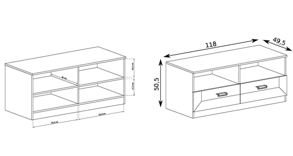 Televizní stolek ACHAO, dub lefkas