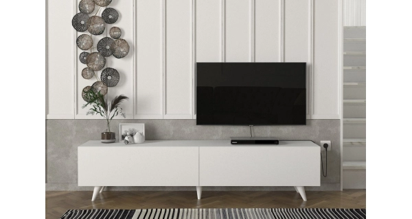 Televizní stolek ALLALIN, bílý