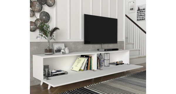 Televizní stolek ALLALIN, bílý