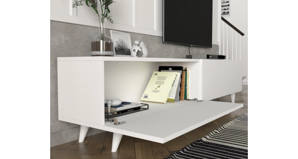 Televizní stolek ALLALIN, bílý