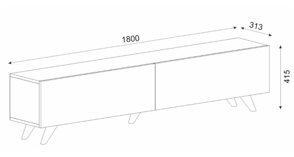 Televizní stolek ALLALIN, bílý