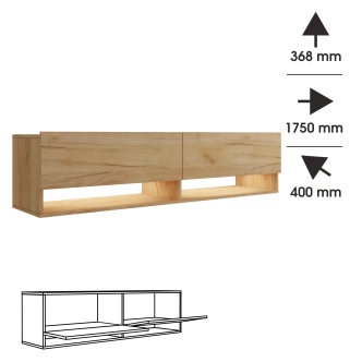 Televizní stolek ANTOFALLA 175, dub craft