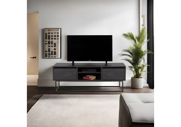 Televizní stolek ARMANDO 140 cm, tmavě hnědá/černá