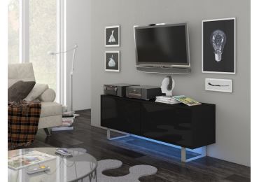 Televizní stolek BOKARO 1, černá/černý lesk, 5 let záruka