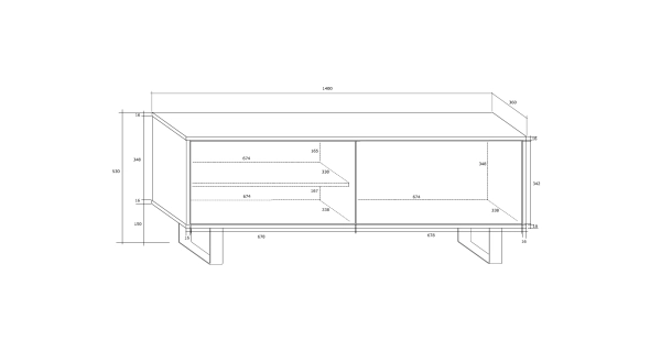 Televizní stolek BOKARO 1, dub sonoma/bílý lesk, 5 let záruka