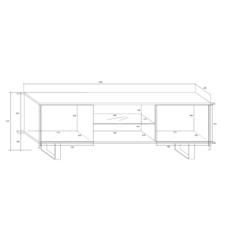 Televizní stolek BOKARO 2, černá/černý lesk, 5 let záruka