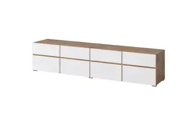 Televizní stolek BONIFACIO 4K4S, dub wotan/bílá