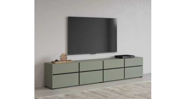 Televizní stolek BONIFACIO 4K4S, zelená/černá
