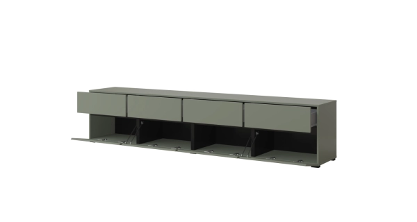 Televizní stolek BONIFACIO 4K4S, zelená/černá