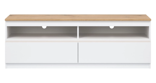 Televizní stolek BORROMEO, bílá/dub evoke
