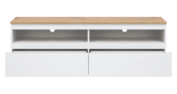 Televizní stolek BORROMEO, bílá/dub evoke