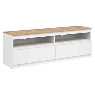 Televizní stolek BORROMEO, bílá/dub evoke