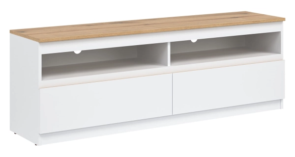 Televizní stolek BORROMEO, bílá/dub evoke