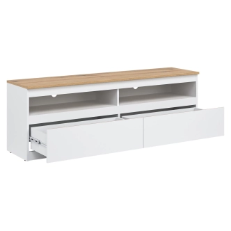 Televizní stolek BORROMEO, bílá/dub evoke