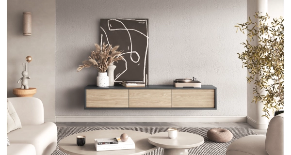 Televizní stolek CELESTIN I, antracit/olejovaný dub