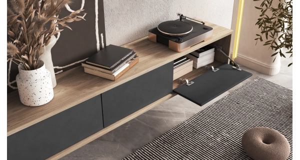 Televizní stolek CELESTIN I, olejovaný dub/antracit