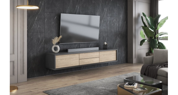 Televizní stolek CELESTIN II, antracit/olejovaný dub