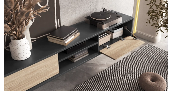 Televizní stolek CELESTIN III, antracit/olejovaný dub