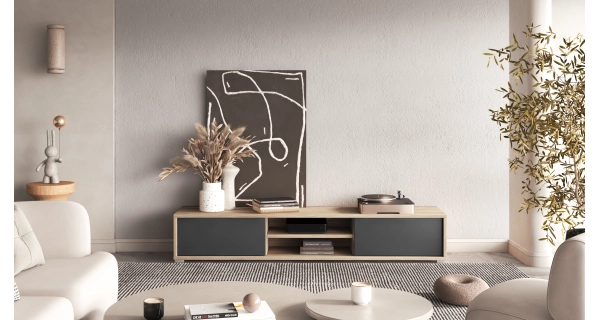 Televizní stolek CELESTIN III, olejovaný dub/antracit