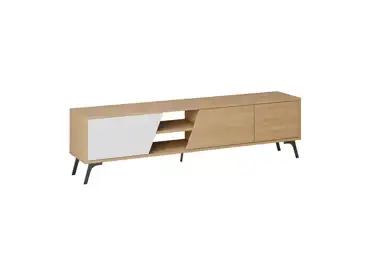 Televizní stolek CENDAL, dub/bílá