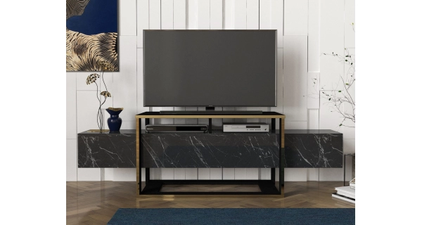 Televizní stolek CETATUIA, marble