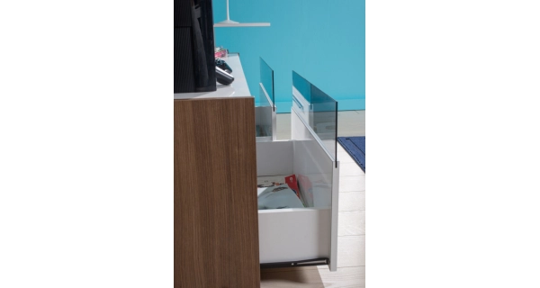 Televizní stolek CLETRION s policemi, noce/bílá DOPRODEJ