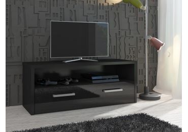 Televizní stolek CLIFTON, černá/černý lesk, 5 let záruka