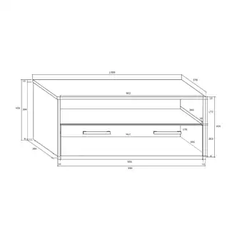 Televizní stolek CLIFTON, černá/černý lesk