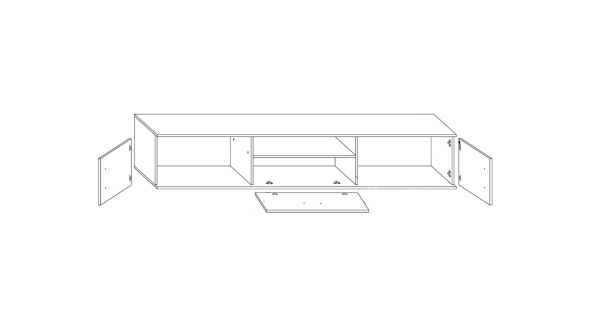 Televizní stolek DAMARA, craft bílý/grafit, 5 let záruka