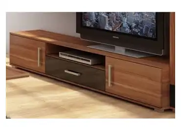 Televizní stolek DAMARA, švestka/černý lesk