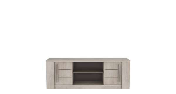 Televizní stolek DETLEFA 2D, champagne dub/beton béžová