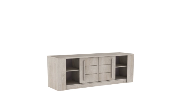 Televizní stolek DETLEFA 2D, champagne dub/beton béžová